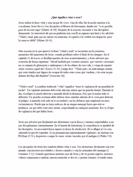 La Importancia de Velar y Orar en Nuestra Vida La Importancia de Velar y Orar en Nuestra Vida