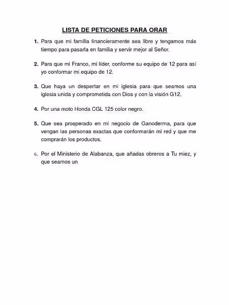 Lista de Peticiones para Orar: Una Guía Práctica para Conectar con Dios Lista de Peticiones para Orar: Una Guía Práctica para Conectar con Dios